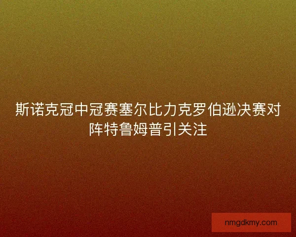 斯诺克冠中冠赛塞尔比力克罗伯逊决赛对阵特鲁姆普引关注