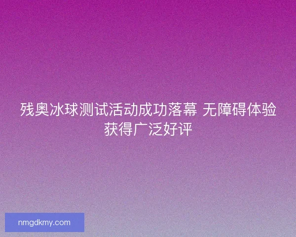 残奥冰球测试活动成功落幕 无障碍体验获得广泛好评