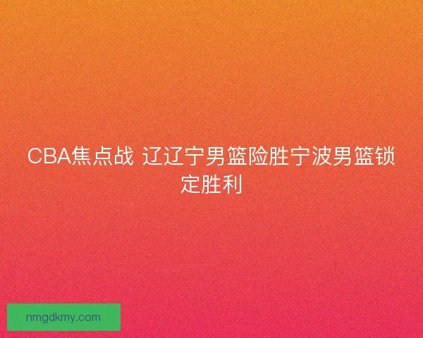 CBA焦点战 辽辽宁男篮险胜宁波男篮锁定胜利